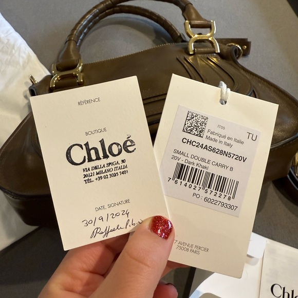 NWT Chloé Small Marcie Double Carry Bag in Dark Khaki - Picture 7 of 11